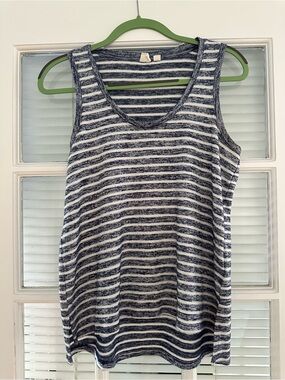 GAP Navy and White Striped Scoop Tank